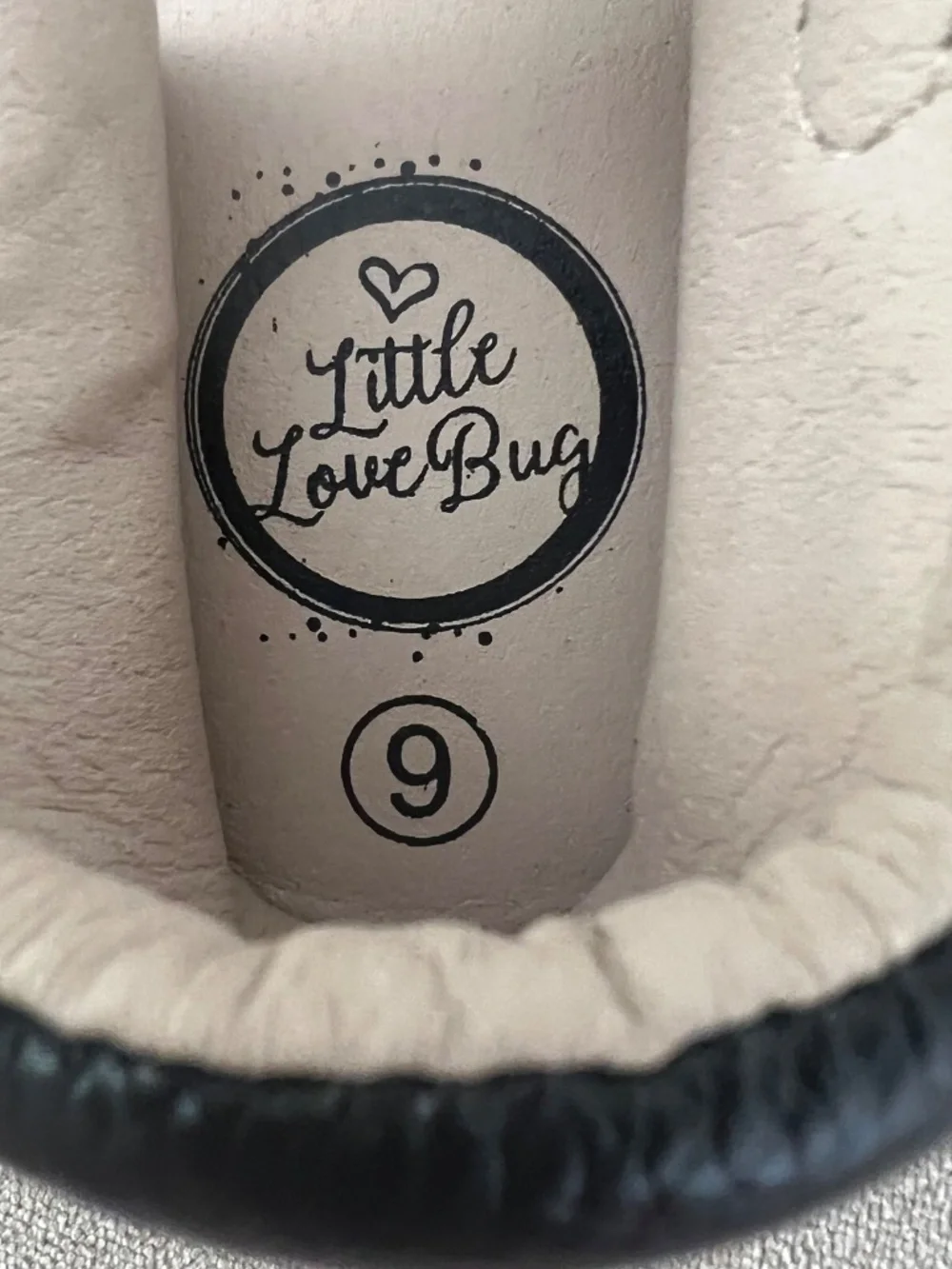 NEW Little Love Bug Leather Sandals Black Size 9